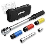 DANGKIY Drehmomentschlüssel Auto 1/2 Zoll, 40–210 N.m, 6-tlg. Torque Wrench mit 125 mm Verlängerung, 1/2"-3/8" Adapter & 3 Stecknüssen – Für Reifenwechsel & Motorrad