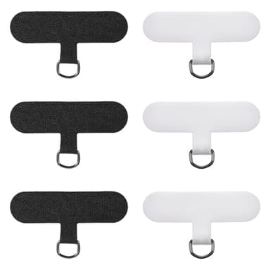 6 Stück Handykette Universal Pads,Handykette Halterung,Multifunktional Handy Lanyard Patch Phone Tether Tab Telefon Halteband Patch Universale Handykettes TelefonPatch für Meisten Phones-Schwarz/Weiß