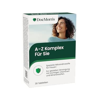 DocMorris A-Z Komplex Für Sie – 30 Kapseln – Multivitamin für Frauen mit 14 Vitaminen & Spurenelementen – Laktosefrei, glutenfrei & ohne Zusatzstoffe - Nahrungsergänzungsmittel