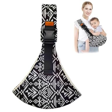 Babytrage Seitlich Trage Einstellbar Baby Carrier Kleinkinder Babytrage for Newborns Tragegurt Baby für Kinder von 0 Bis 36 Monaten und Einem Gewicht Bis 15 kg (Schwarz)