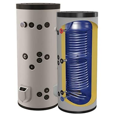 Kombinierter Warmwasserspeicher mit 2 Wärmetauschern - Standspeicher Boiler Kombispeicher Elektrospeicher - in der Größe 200 L Liter und 3 kW Elektroheizstab