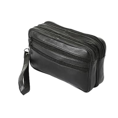 Sotala Herren Handgelenktasche XXL Echtleder Handtasche Geldbörse mit Reißverschluss – Dokumententasche mit Handschlaufe Organizer/Clutch Reise, Business & Freizeit-Tasche für Männer Schwarz