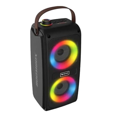Denver BTV-230 Bluetooth Lautsprecher mit RGB Lichteffekten, Wiederaufladbarem Akku, USB/Micro SD-Wiedergabe | 3000mAh Akku für 7 Stunden Musik