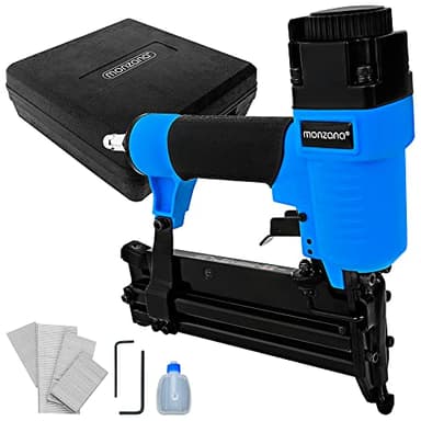 MONZANA® Drucklufttacker 2in1 1/4' 7,5bar Füllstandsanzeige Koffer inkl. Klammern und Nägel Druckluftnagler Klammergerät