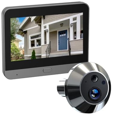TKSTAR Türspion Überwachungs-Kamera Funk WLAN WiFi Handyübertragung mit APP Handy Aufzeichnung + Bewegungsmelder Nachtsicht mit 5000mAh Akku + 4.3" Display Monitor