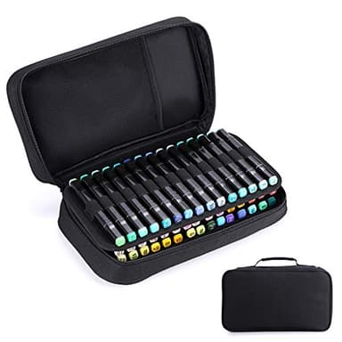 BTSKY 60 Slots Marker-Etui mit Griff, Schwarz