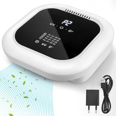 Ozon-Luftreiniger,Ionisator Luftreiniger 5000Mah,Mit Uv-Sterilisation,Aromatherapie,4 Modi,Luftreiniger Ozongenerator Ist Geeignet Für Badezimmer,Küche,Auto,Haustier,Formaldehyd,Schimmel,Staub,Gerüche