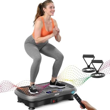 AXV Vibrationsplatte Testsieger 2025, Rüttelplatte Sport für Zuhause,Vibration Plate mit 120 Stufen und 5 Modi, 150 kg Belastbar, mit Bluetooth, für Ganzkörpertraining, Abnehmen, Fettverbrennung