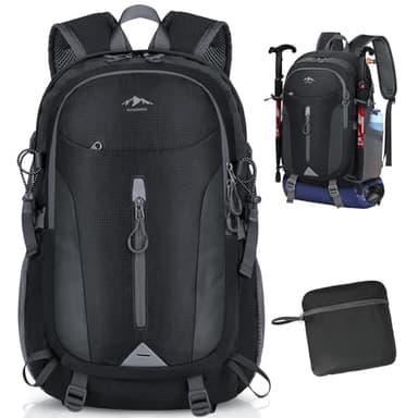 RAINSMORE Wanderrucksack Herren Damen 40L Wasserdichter Rucksack Leichter Faltbarer Reiserucksack Groß Trekkingrucksack Sportrucksack mit Reflexstreifen Für Campingplätze Radfahren Bergsteigen Reisen