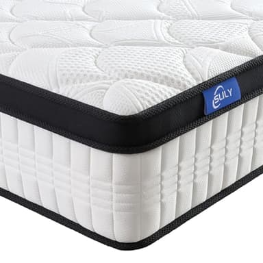 slily Matratze 90x200 cm Höhe 24cm, H3 H4 Mittelfest Orthopädische 7-Zonen Federkernmatratze 90x200 mit Komfortschaum Öko-Tex Zertifiziert, 480 Taschenfedern pro 2 m²