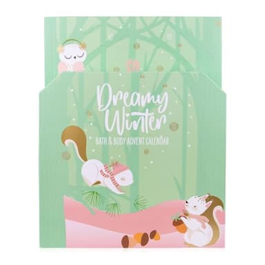 Accentra – Pflege Adventskalender 2025 für Mädchen mit 24 Pflegeprodukten – Adventskalender Beauty mit Bodylotion, Badebomben, Duschgel, Shampoo, Lip Balm, Handcreme – Weihnachtskalender Grün Teenager