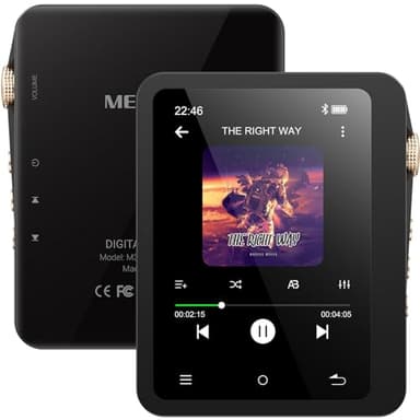 MECHEN 128GB Hi Res MP3 Player mit Bluetooth 5.3, Verlustfreier Hochauflösender Digitaler Ton, DSD DAC FLAC Player, 192Khz/24bit, Touchscreen, USB C, OTG, mit Lederetui (M33)