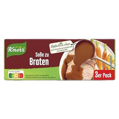 Knorr Soße zu Braten leckere dunkle Soße natürlich ohne geschmacksverstärkende Zusatzstoffe 3er Pack