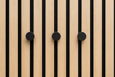 Akustikpaneele Haken ohne Bohren 5-er Set Rund (Schwarz)