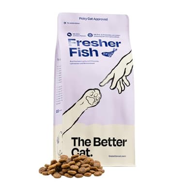 The Better Cat Super Premium Trockenfutter für Katzen | Getreidefreies Katzenfutter Trocken | Hoher Fleischanteil | Ohne Zucker | Mit Probiotika (1kg, Lachs)