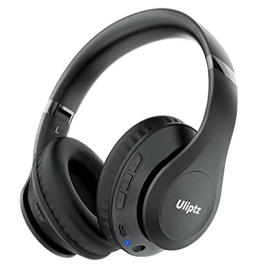 Uliptz Bluetooth Kopfhörer Over Ear, 65 Stunden Spielzeit Kopfhörer Kabellos mit 6 EQ-Modi, HiFi-Stereo Faltbares Bluetooth 5.3 Wireless Headphones für Reisen/Büro/Handy/PC (Schwarz)