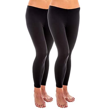 HERMKO 1720 2er Pack Damen Legging aus 100% Bio-Baumwolle, Legging, Farbe:schwarz, Größe:44/46 (L)