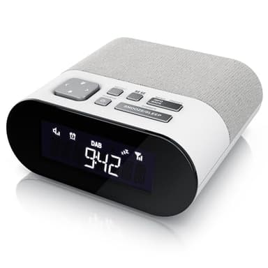 CSL - DAB Plus Radio digital - Radiowecker DAB+ FM UKW - je 20 Speicherplätzen – 16 Lautstärkestufen – Wecker – große Ziffern – Snooze – Abschalttimer – inkl. Netzteil