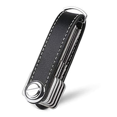 flintronic Key Organizer | Schlüsselanhänger Echtes Leder | Pocket Smart Key Holder mit Stilvoller,Funktionaler und Praktischer Geschenkbox (für 7-9 Mehrfachschlüssel)-Schwarz