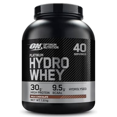 Optimum Nutrition Platinum Hydro Whey, Hydrolysiertes Molkenprotein-Isolat-Pulver mit essentiellen Aminosäuren, Glutamin und BCAA, Geschmack: Milchschokolade, 40 Portionen, 1,6 kg