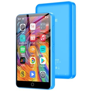 80GB MP3 Player mit Bluetooth und WiFi, 4.0" Touchscreen MP3 Player für Kinder Eingebauter Lautsprecher, MP4 Player mit Spotify, Audible, Amazon Music, Deezer, Pandora, FM Radio, bis zu 1TB, Blau