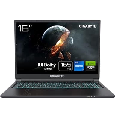 GIGABYTE G6 KF Gaming-Laptop - 16,0 Zoll, 165Hz FHD+, Intel Core i7-13700H, NVIDIA GeForce RTX 4060 GPU, 16GB DDR5 4800MHz, 1 x Gen4 1TB SSD, Windows 11 Home, 2 Jahre Garantie, G6 KF-73DE854KH