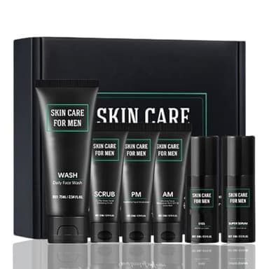 Geschenkset Männer - Geschenke für Männer Geburtstag - Skincare Set for Men - Pflegeset Herren Weihnachtsgeschenke - Gesichtspflege Grooming Kit Men mit Gesichtsreiniger, Serum, Augencreme