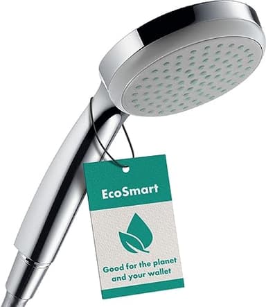 hansgrohe Croma 100 - wassersparender Duschkopf 9 l/min (EcoSmart), Handbrause mit 1 Strahlart, runde Duschbrause (100 mm), Sparduschkopf mit Antikalk-Funktion, Chrom, 28583000