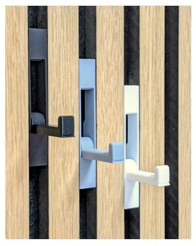 Domus-Technik Akustikpaneel Klapphaken Kleiderhaken (OHNE bohren, belastbar bis 7,5 kg) 2 Stück (Schwarz)