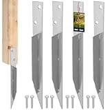 KOTARBAU® Universal Einschlaghülse Bodenanker für Schaukel 4 Stk. + 8 Schrauben 44,5 x 4cm Blech feuerverzinkt Erdanker für Schaukel Schaukelanker Spielhaus Spielturm Schaukel Bodenhülse zur Stabilisi