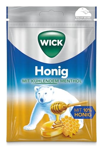 Wick Honig Hustenbonbons - ein tiefes Atemerlebnis dank des wohltuenden Geschmacks von mildem Honig in Kombination mit Kühl schmeckendem Menthol (1 x 72 g)