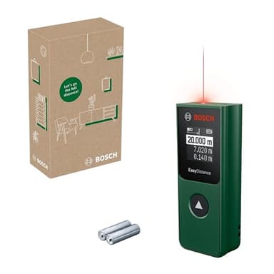 Bosch Laser-Entfernungsmesser EasyDistance 20 (einfache und präzise Messung bis 20 m, Hosentaschenformat, Ein-Tasten-Steuerung, in E-Commerce-Karton)
