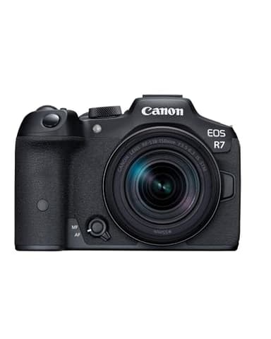 Canon EOS R7 Systemkamera mit RF-S 18–150mm Objektiv – 32,5 MP APS-C CMOS-Sensor – Dual Pixel CMOS AF II, integrierte Bildkombination, UVC/UAC-kompatibel - Perfekt, um Naturmomente einzufangen