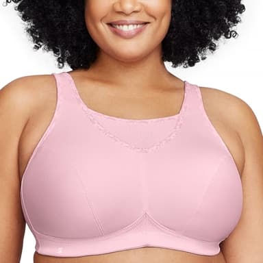 Große Größen Plusgröße Bustier Sport-BH mit bestem Halt ohne Bügel Nr. 1066, Perfekt Pink, 95G