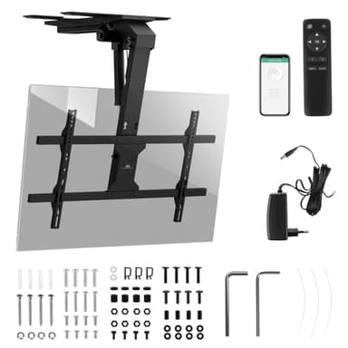 Maclean MC-110 T Elektrische TV-Deckenhalterung | Motorisierte Neigungsverstellung Bis -80° | Kompatibel Für 43-86 Zoll Fernseher Bis 45 kg | Tuya Smart-Home Steuerung