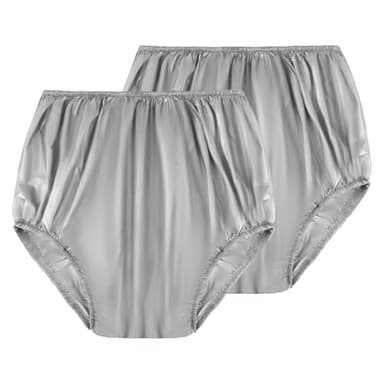 AOOWU Auslaufsichere Unterwäsche für Erwachsene, Inkontinenz-Slip für Waschbar, Wiederverwendbar, zur Fixierung von Einwegvorlagen, Grauer Dünner Stoff Kunststoffhose für Damen und Herren, 2 Stück(XL)