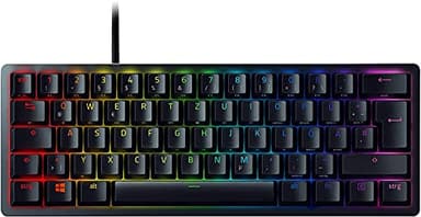 Razer Huntsman Mini (Purple Switch) - Kompakte 60% Gaming Tastatur (Klickende Optisch-Mechanische Switches, Doubleshot PBT-Tastenkappen, Abnehmbares USB-C Kabel) QWERTZ DE-Layout | Schwarz