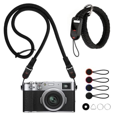 LURICO Kamera Schultergurt mit Handschlaufe, Kamera Handschlaufe mit 4 Schnellverschluss, Kletterseil-Kameragurt und Ultra-Leicht Paracord-Band, für SLR DSLR digitale oder Spiegellose Kamera
