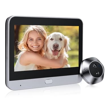 Türspion Kamera WLAN mit 1080P HD-Video, Zwei Wege Audio, Nachtsicht und Bewegungserkennung,Türklingel mit Aufzeichnung, 4,3-Zoll Monitor, 120° Weitwinkel, APP Live-Ansicht Verfügbar (nur 2,4 GHz)
