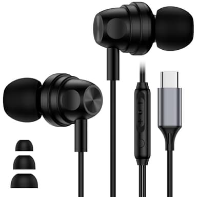 Kopfhörer USB C mit Kabel für iPhone 17 Air 16 15 Pro Max Plus, In-Ear Typ C Headset mit Mikrofon Ohrhörer USB C Anschluss für Samsung Galaxy S25 Ultra S24 S23 FE S22 S21 A16 A17 A36 A54 A55 A56 5G
