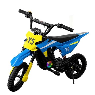 TODIMART Elektro Motorrad Kinder, Elektromotorrad mit 300W Motor, 15KM Lange Reichweite, 8/12/25 KMH Geschwindigkeitsmodus, 12 Zoll Luftreifen, Moto Cross für Kinder von 3–12 Jahren