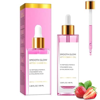 Strawberry After Shave Oil Damen 100ml, Rasieröl Mit Hyaluronsäure & Vitamin E, After Shave Damen Körperpflege Gegen Eingewachsene Haare, Rasieröl Feuchtigkeitscreme fur Face, Legs, Bikini Line