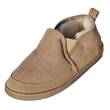 Hollert Herren Lammfell Hausschuhe Vincent Beige Fellschuhe warme Schuhe aus Merino Schaffell Echtleder bequem Schuhgröße 45