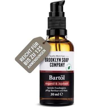 Bartöl (50ml) · BROOKLYN SOAP COMPANY · Beard Oil für Herren· Tägliche Bartpflege für einen weicherer Bart & weniger Jucken ✓