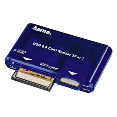 Hama Kartenleser USB 2.0-35-in-1 (Kartenlesegerät, Card Reader SD/SDHC/SDXC, CF, microSD/SDHC/SDXC, USB 2.0) blau