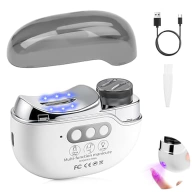 4 in 1 Elektrischer Nagelknipser, Einstellbarer Elektrische Nagelfeile, Nagelknipser Elektrisch mit Nagellampe, Tragbare Nagelfeile für Kinder, ältere Menschen, Erwachsene, Maniküre(A)