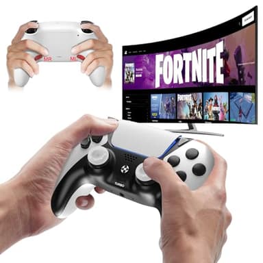 Ruibopad Elite PC/PS4 Controller für Fortnite mit Back Paddles und Turbo, YMIR Wireless Pro Gaming Gamepad mit No Drift Joystick, Vibration, 1200mAh Akku, Kompatibel mit Playstation 4/PC/Steam, Blau