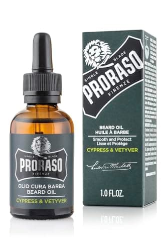 Proraso Beard Oil, Cypress & Vetyver, 30 ml, Bartöl mit frischem Zitrus-Duft, Bart Weichmacher pflegt Haut & Haar und schützt das Barthaar, Made in Italy