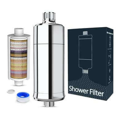 MEKO 32-Stufen Duschfilter, Ersetzbare Shower Filter Duschwasserfilter für hartes Wasser, Reduziert Chlor, Verunreinigungen, Schwermetalle, Filterkapazität 20,000 L, 1 Ersatz-Filterpatrone