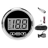 Tiefenmesser, Akozon 52mm/2in Rostfreier Stahl Marine-Tiefenmesser Reichweite 100m/110yd Hintergrundbeleuchtung Wasserdicht Für Yachten Fischerboote